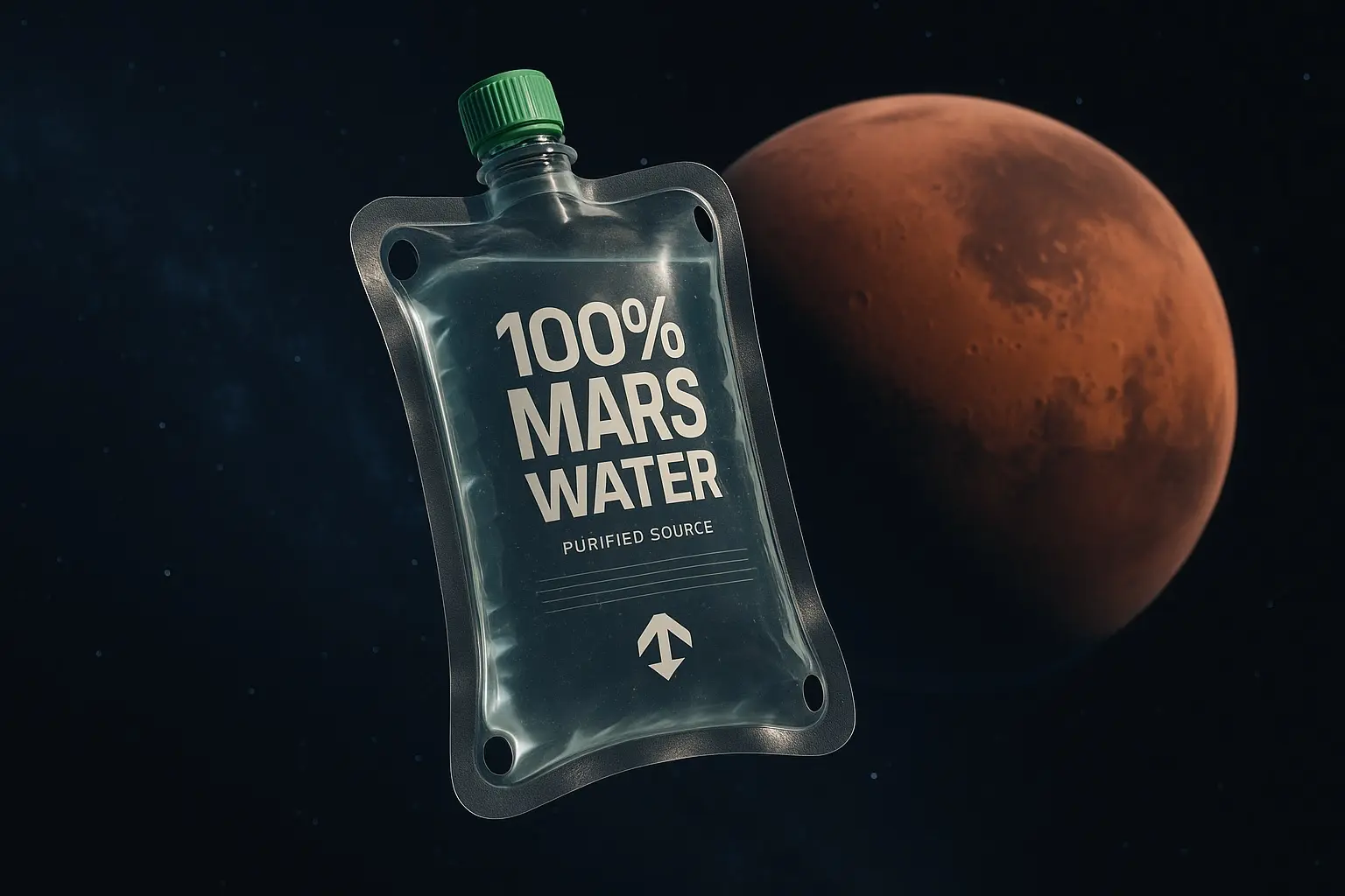 Packaging model for the Mars Water brand, created on Blender